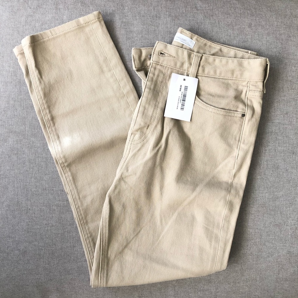 NWT Oak + Fort Tan High Waisted Straight Leg Jeans